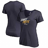 Women Utah Jazz Fanatics Branded 2018 NBA Playoffs Slogan Plus Size V Neck T-Shirt Navy